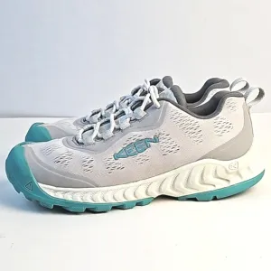 Keen Vapor Porcelain NXIS Speed Light Grey &amp; Turquoise Lace-up Hiking Sneaker