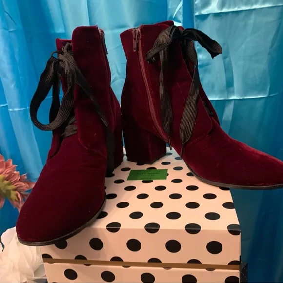 Kennel &amp; Schmenger Purple Velvet Lace Up Boots - Made in Germany