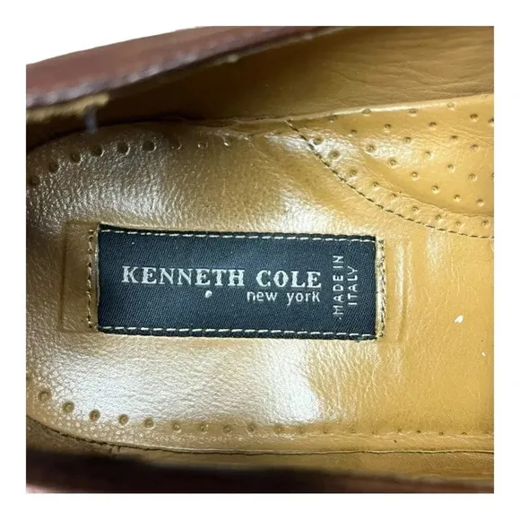 Kenneth Cole New‎ York Leather Dress Shoes Loafers Slip On Brown Men Size 9