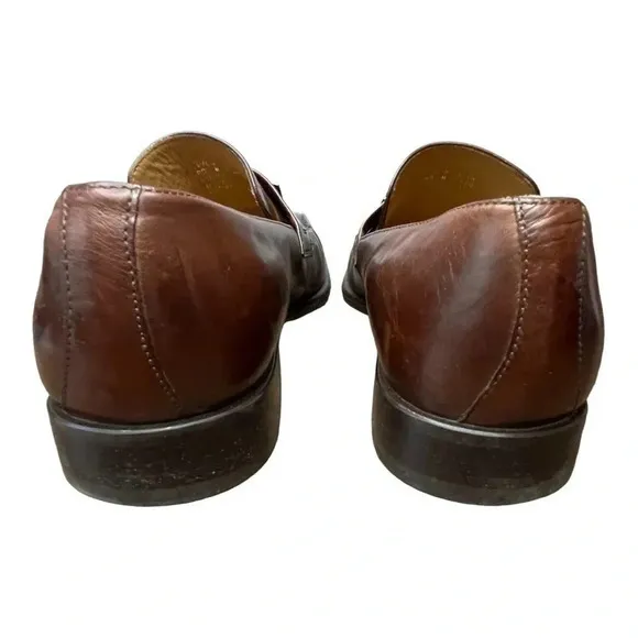 Kenneth Cole New‎ York Leather Dress Shoes Loafers Slip On Brown Men Size 9