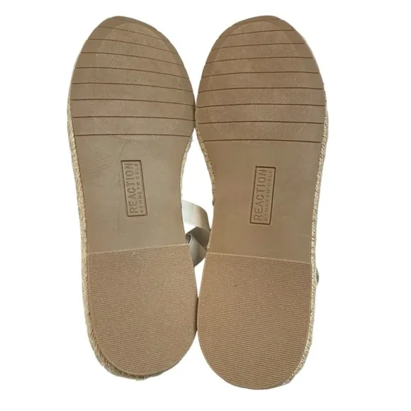 Kenneth Cole Reaction Luna Espadrille Flats 10 Ivory Crystal Summer Minimalist
