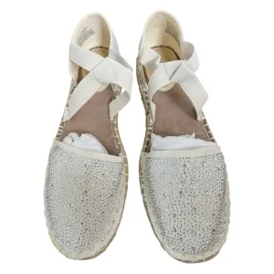 Kenneth Cole Reaction Luna Espadrille Flats 10 Ivory Crystal Summer Minimalist