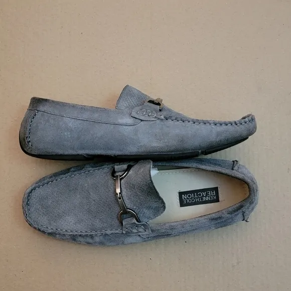Kenneth Cole Reaction Men's Safe-N-Sound Navy Suede Leather Loafers Shoe…