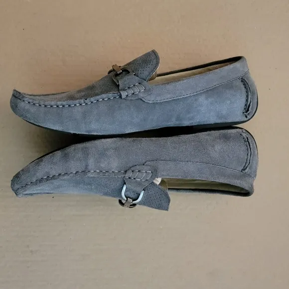 Kenneth Cole Reaction Men's Safe-N-Sound Navy Suede Leather Loafers Shoe…