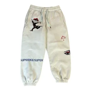 Kidsuper Studios Pants Men Medium Blue Embrodiered Sweatpant Jogger Heavyweight