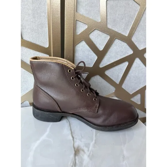 Kingtreads CSA Men Work boots Leather Brown steel toe Sole Sz 9.5 Class Grade 1