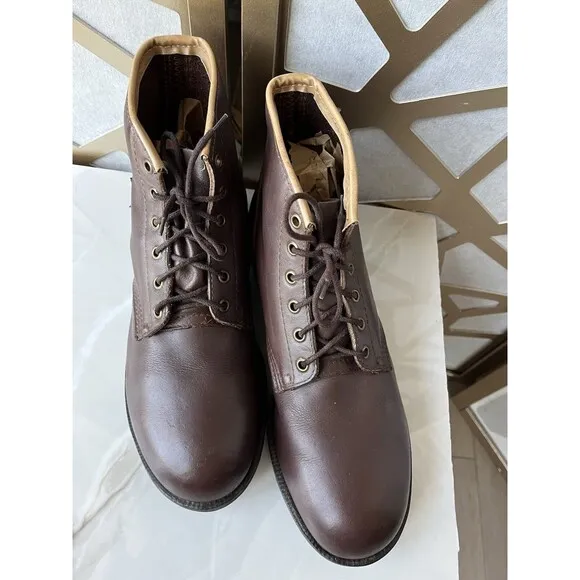 Kingtreads CSA Men Work boots Leather Brown steel toe Sole Sz 9.5 Class Grade 1