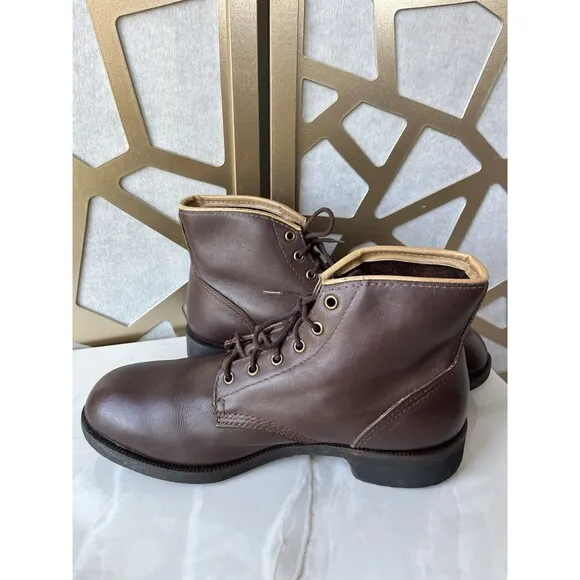Kingtreads CSA Men Work boots Leather Brown steel toe Sole Sz 9.5 Class Grade 1