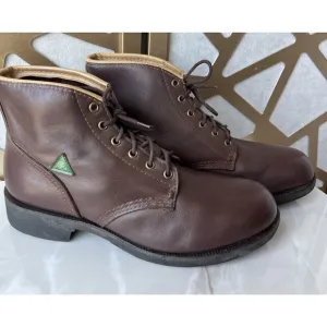 Kingtreads CSA Men Work boots Leather Brown steel toe Sole Sz 9.5 Class Grade 1