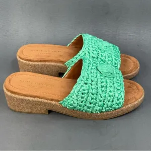 Kurt Geiger London Eagle Crochet Cork Slide Sandals women’s size 10.5 (41)