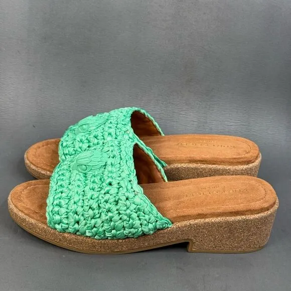 Kurt Geiger London Eagle Crochet Cork Slide Sandals women’s size 10.5 (41)