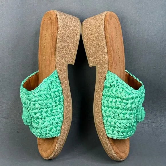 Kurt Geiger London Eagle Crochet Cork Slide Sandals women’s size 10.5 (41)