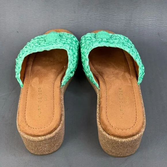 Kurt Geiger London Eagle Crochet Cork Slide Sandals women’s size 10.5 (41)
