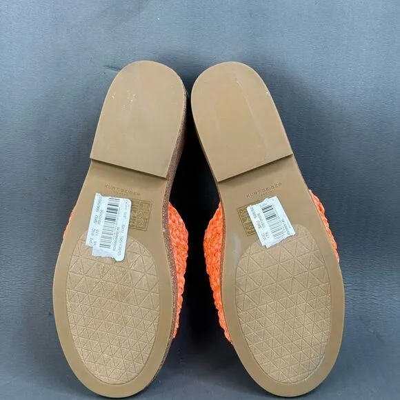 Kurt Geiger Sandals Women's orange Eagle Crochet Cork Slide Sandals size 10.5