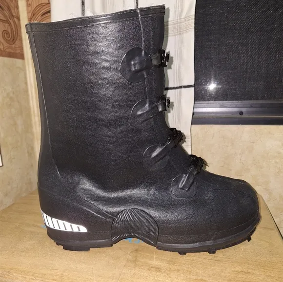 La Crosse Tracton 12&quot; Overshoe Black Heavy-Duty Boots with Buckle Straps