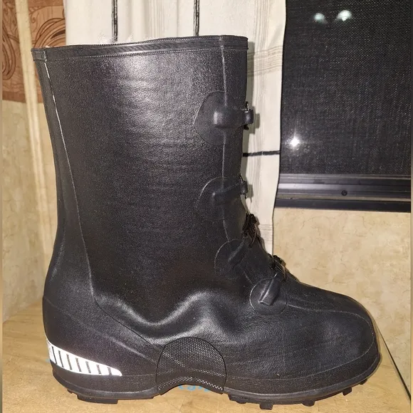 La Crosse Tracton 12&quot; Overshoe Black Heavy-Duty Boots with Buckle Straps