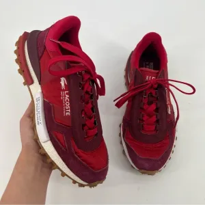 Lacoste Elite Active Colorful Red Suede Athletic Outdoor Lace Up Sneakers 9