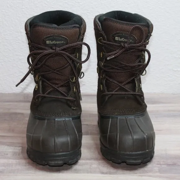 Lacrosse Brown Thinsulate Steel Shank Lace up Duck Boots Size 8