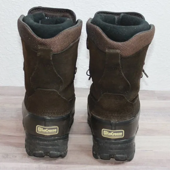 Lacrosse Brown Thinsulate Steel Shank Lace up Duck Boots Size 8