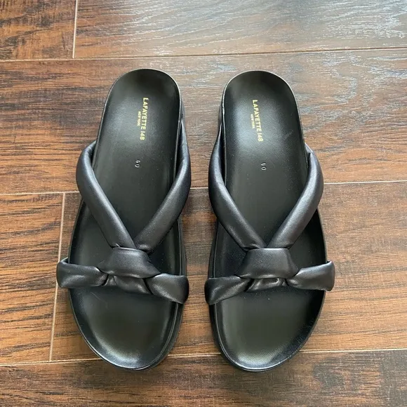 Lafayette 148 Honore leather Slide sandals sz 10