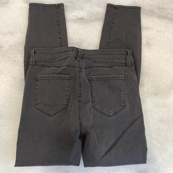 L’AGENCE Margot Gray Coal Destruct Distressed Skinny Cropped Jeans NWT