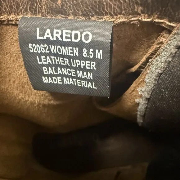 Laredo Sara Rose 52062 Boots Women's 8.5M Brown  Lace Up Kelty Ropers Western