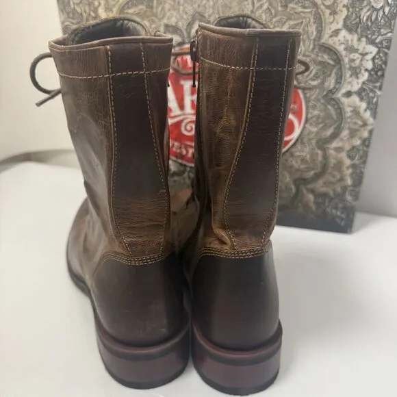 Laredo Sara Rose 52062 Boots Women's 8.5M Brown  Lace Up Kelty Ropers Western