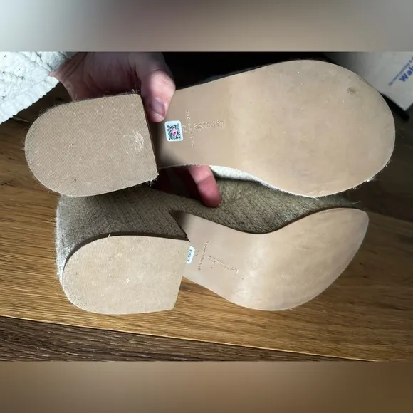 Larroudé Miso Raffia Platform Slide Sandals Size 9.5