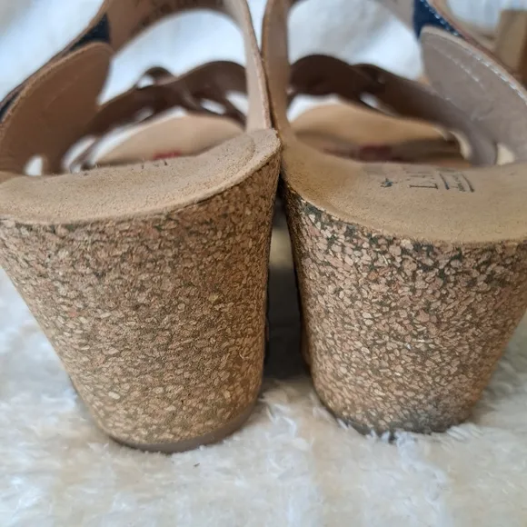 L'Artiste By Spring Step Jadora Leather Wedge Sandals Boho Artsy Size 11