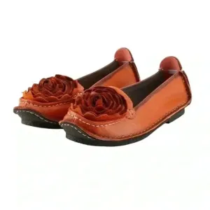 L’Artiste by Spring Step Orange Dezi Leather Flats 6.5
