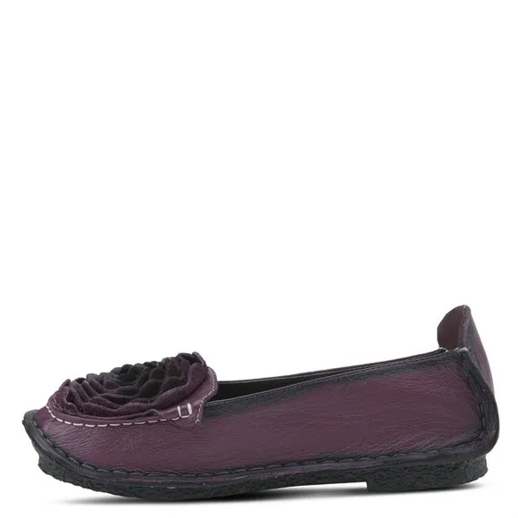 L'ATISTE by Spring step Dezi Purple Rosette loafer Flats nwob sz 39
