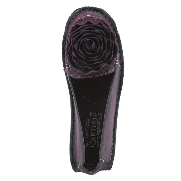 L'ATISTE by Spring step Dezi Purple Rosette loafer Flats nwob sz 39