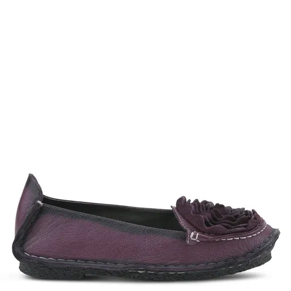 L'ATISTE by Spring step Dezi Purple Rosette loafer Flats nwob sz 39