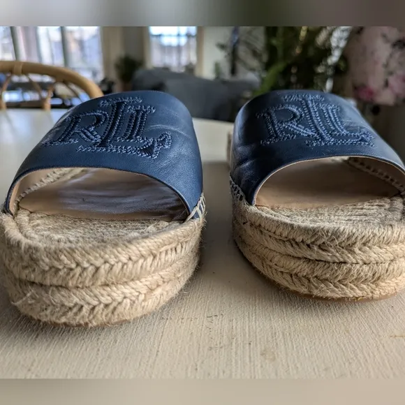 Lauren Ralph Lauren Blue Polly Espadrille Slides