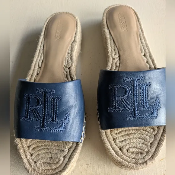 Lauren Ralph Lauren Blue Polly Espadrille Slides