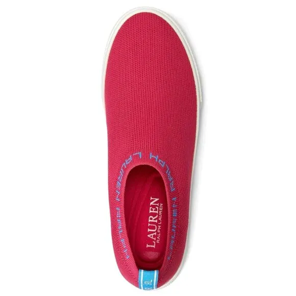 LAUREN RALPH LAUREN JORDYN Women's Stretch Slip On Low Top Flats Sneakers Pink