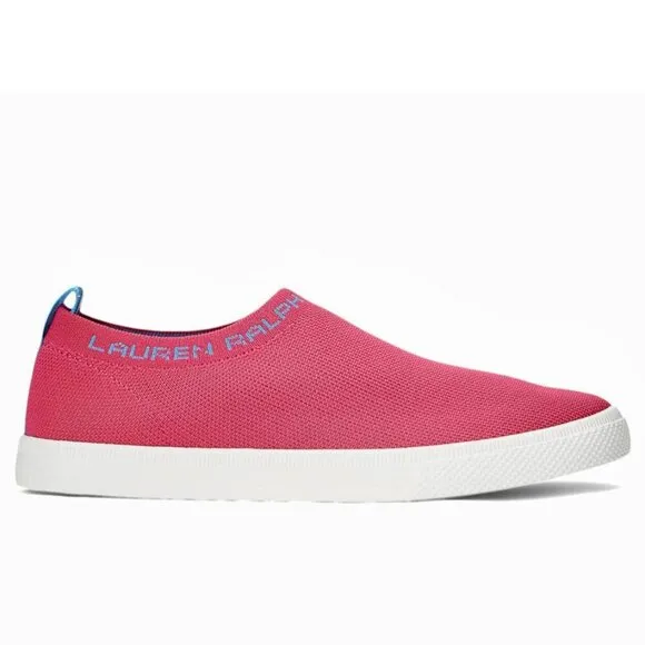 LAUREN RALPH LAUREN JORDYN Women's Stretch Slip On Low Top Flats Sneakers Pink