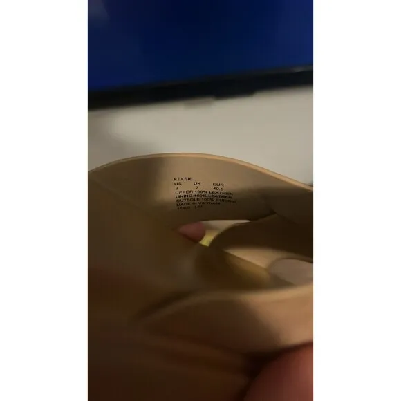 LAUREN Ralph Lauren Kelsie Slide Sandals for Women Leather Lining Size 9