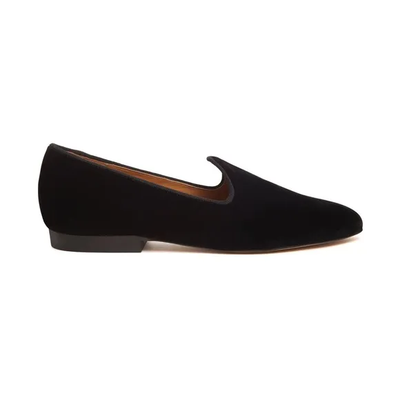 Le Monde Beryl Venetian Slipper Black Velvet