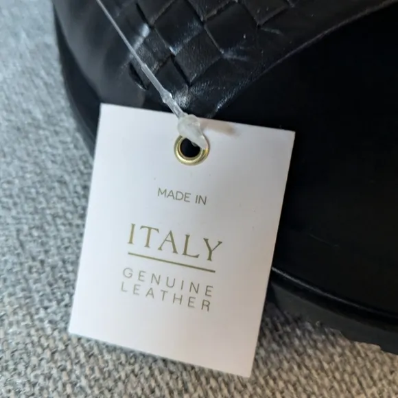 Leo Pucci Woven Single Band Men 11.5 Made In Italy Leather Sandal 012025