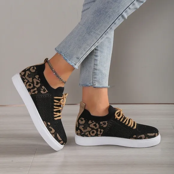 Leopard Glide Sneakers - Black