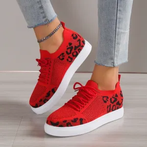 Leopard Glide Sneakers - Red