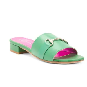 LES ITALIENNES Made In Italy Leather Slide Flat Sandals
