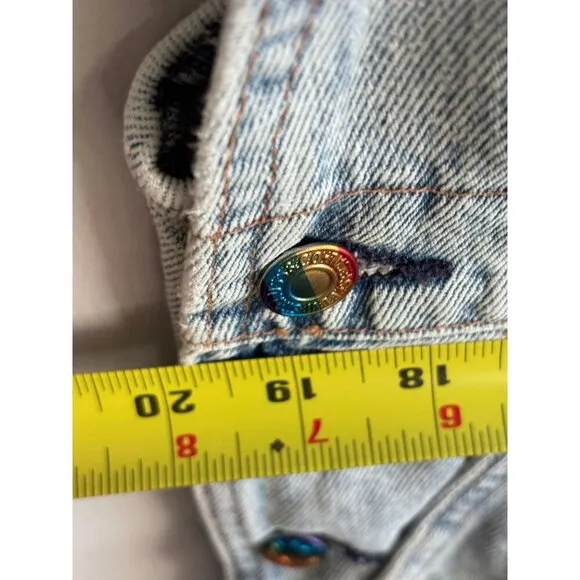 Levi's Pride Liberation Womens Bib Overalls Shortalls Romper Denim Blue Sz L
