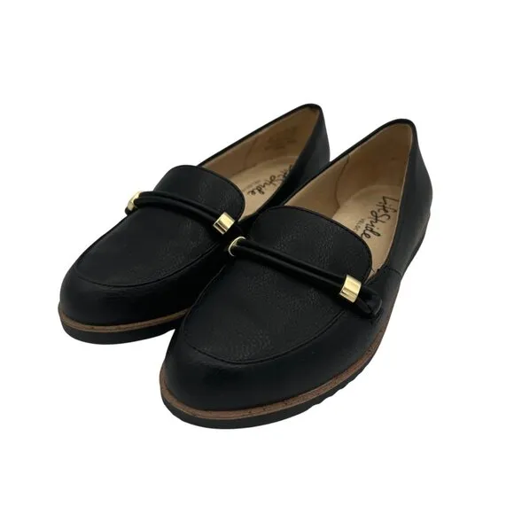 LifeStride Womens Zahara Black Loafers Size 6.5M Leather Slip-On
