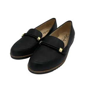 LifeStride Womens Zahara Black Loafers Size 6.5M Leather Slip-On