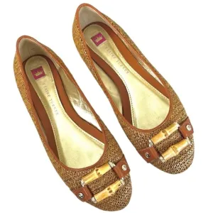 Like New Elaine Turner Wicker Bamboo Accent Flats Size 8.5