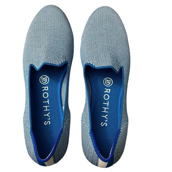 LIKE NEW Rothy’s Indigo Cloud Loafers - Size 7 - RETIRED COLOR PRINT