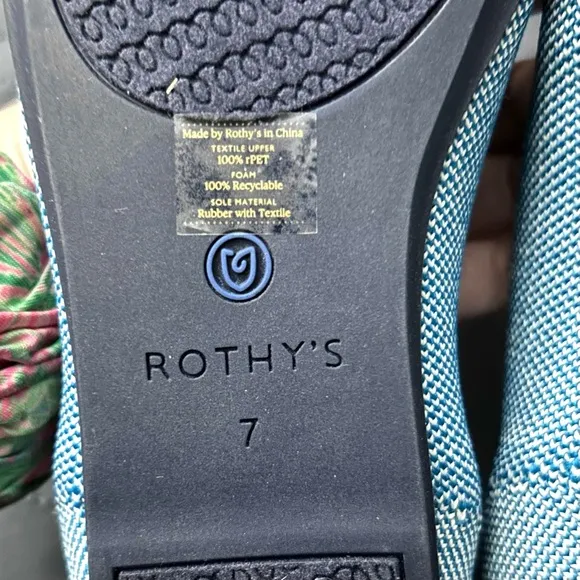 LIKE NEW Rothy’s Indigo Cloud Loafers - Size 7 - RETIRED COLOR PRINT