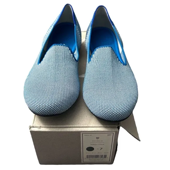 LIKE NEW Rothy’s Indigo Cloud Loafers - Size 7 - RETIRED COLOR PRINT